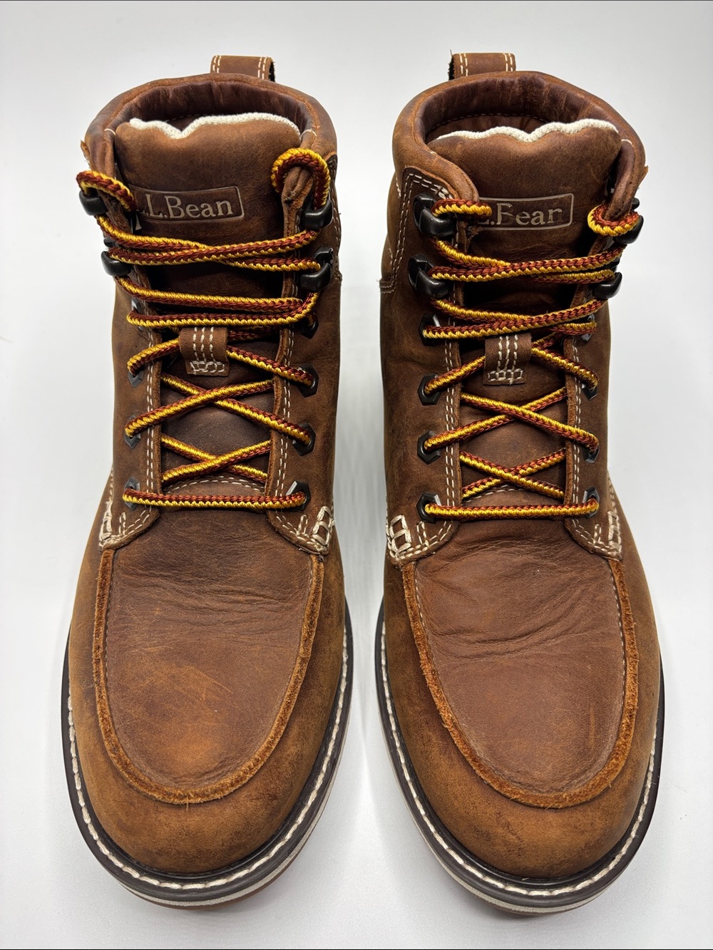 L.L. Bean Women’s Stonington Brown Leather Moc Toe Boot Size 8